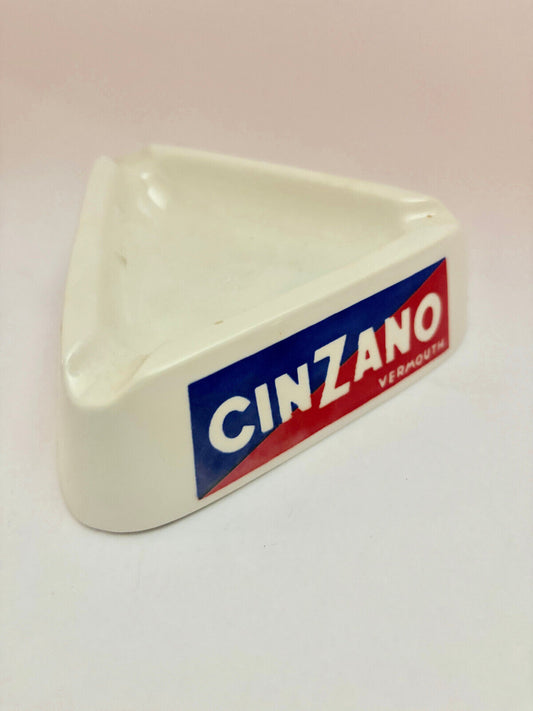 VINTAGE CERAMIC CINZANO ASHTRAY MID CENTURY ITALY