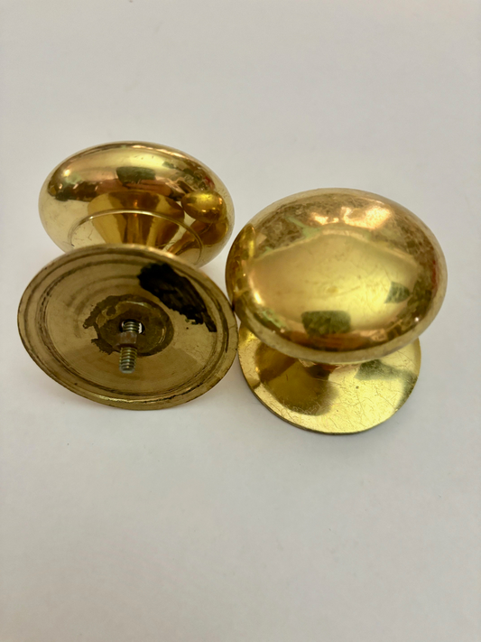 Two Large Antique Brass Drawer Pull Handles