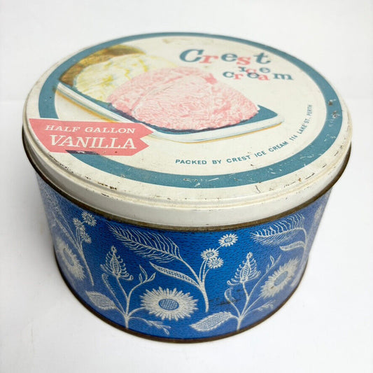 Vintage Crest Ice Cream Tin Perth Lake Street