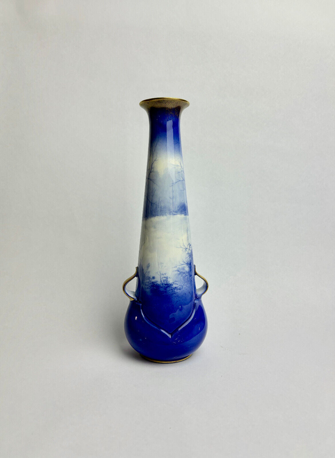 Royal Doulton Blue Mother & Child Vase
