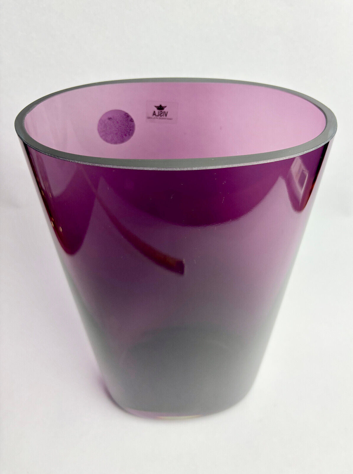 Vintage Visla Cosmos Amethyst Vase (boxed, like new) 28cm heavy