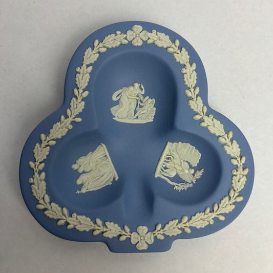 Antique Wedgwood Blue Fancy Club Shape Plate
