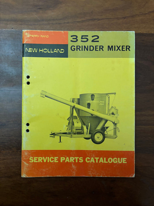 SPERRY RAND NEW HOLLAND 352 GRINDER MIXER SERVICE PARTS CATALOGUE