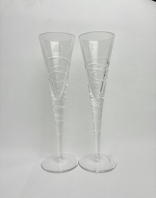 Pair of Royal Doulton Lead Crystal Saturn Flute (boxed)