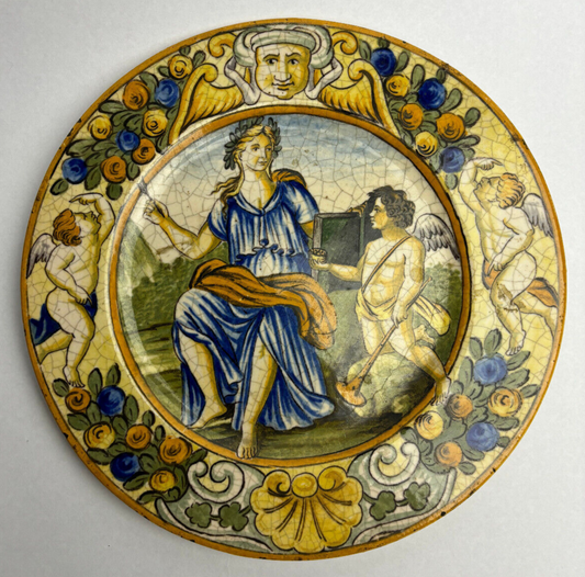 Antique Castilli Maiolica Plate (24.7cm) circa 1850