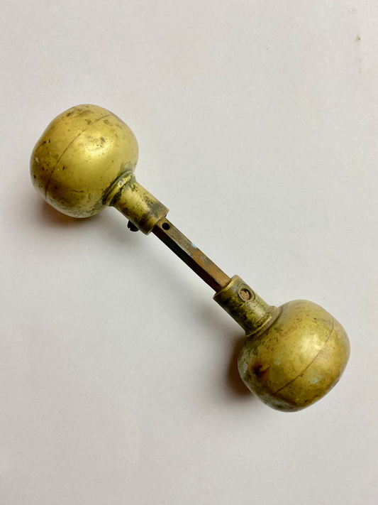 Pair Of Edwardian Brass Plated Door Knobs from a church