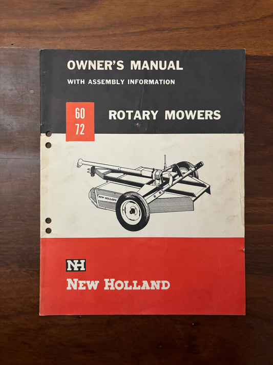 New Holland 60 72 Rotary Mower Owner's Manual issue 5-75