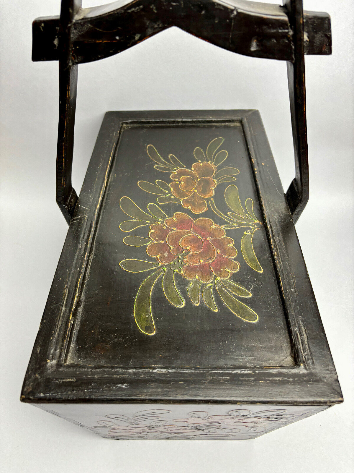 Vintage 1960s Douglas Fir Asian Food Carrier - Hebei Province