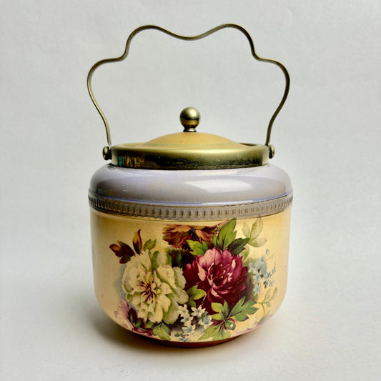 Crown Devon Stoke on Trent Pottery Biscuit Barrel