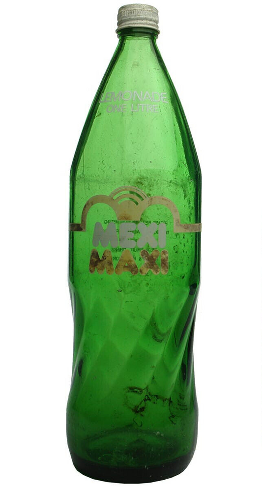 Kalgoorlie & Perth Mexi Maxi Lemonade Pyro Bottle 1L Western Australia c 1975