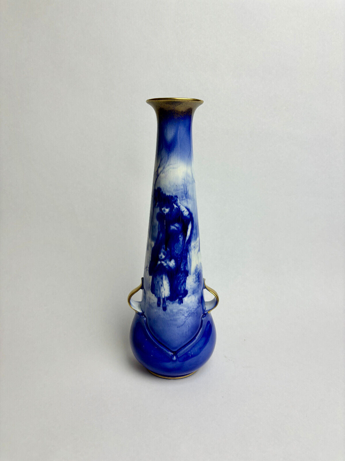 Royal Doulton Blue Mother & Child Vase