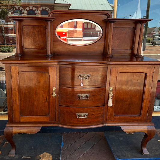 Quality antique bow front mahogany sideboard