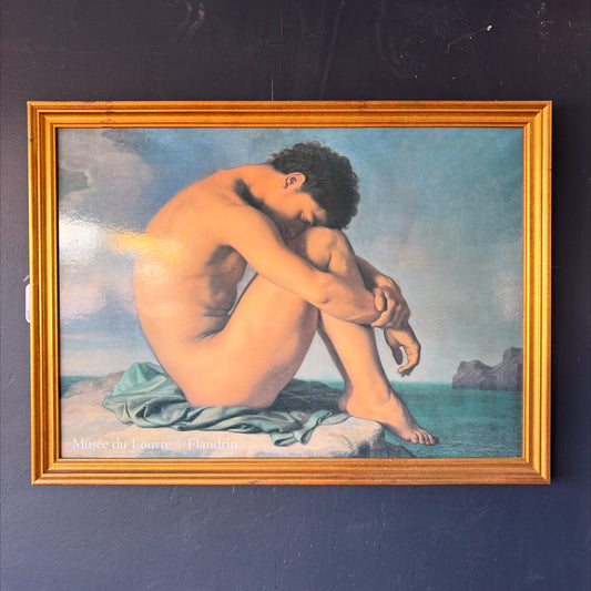 Young Man Sitting by the Sea by Hippolyte Flandrin print