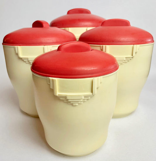 Set of four retro canisters