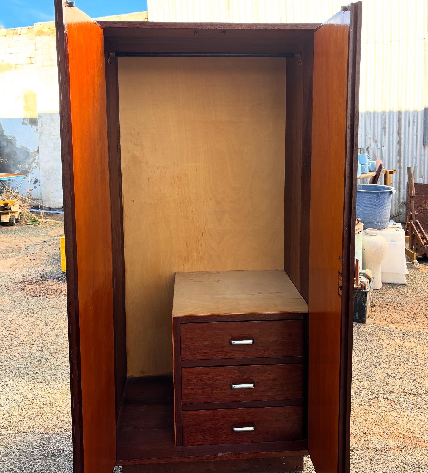 Solid jarrah and ply lowboy