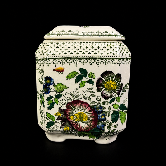 Vintage Mason's Ironstone Tea Lady Lidded Tea Caddy – England