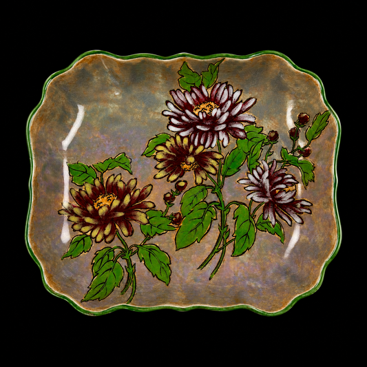Royal Doulton "Chrysanthemum" D6399 Art Deco Serving Plate – Hand Decorated Floral Platter