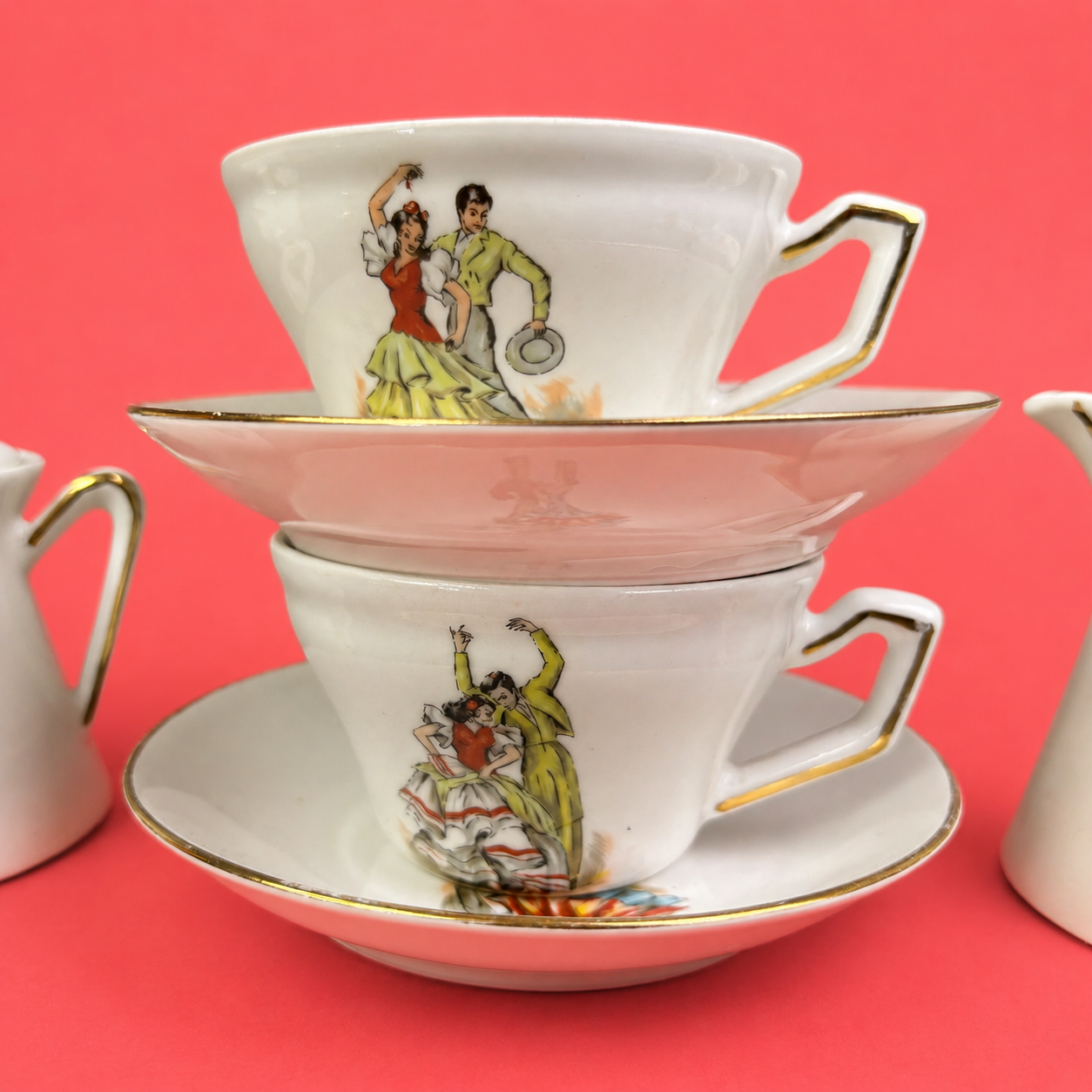 Vintage Spanish Flamenco Tea Set – 6 Piece