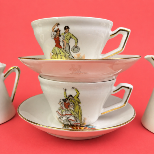 Vintage Spanish Flamenco Tea Set – 6 Piece