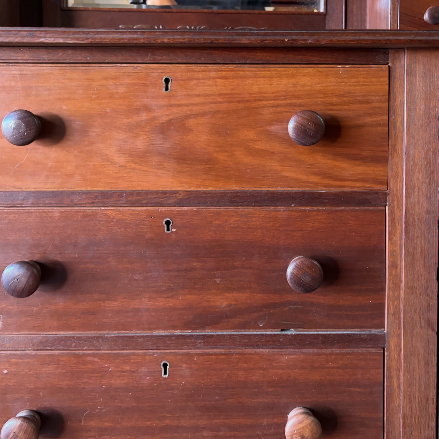 Early 20th Century West Australian Jarrah Sideboard with Period Mirror Back