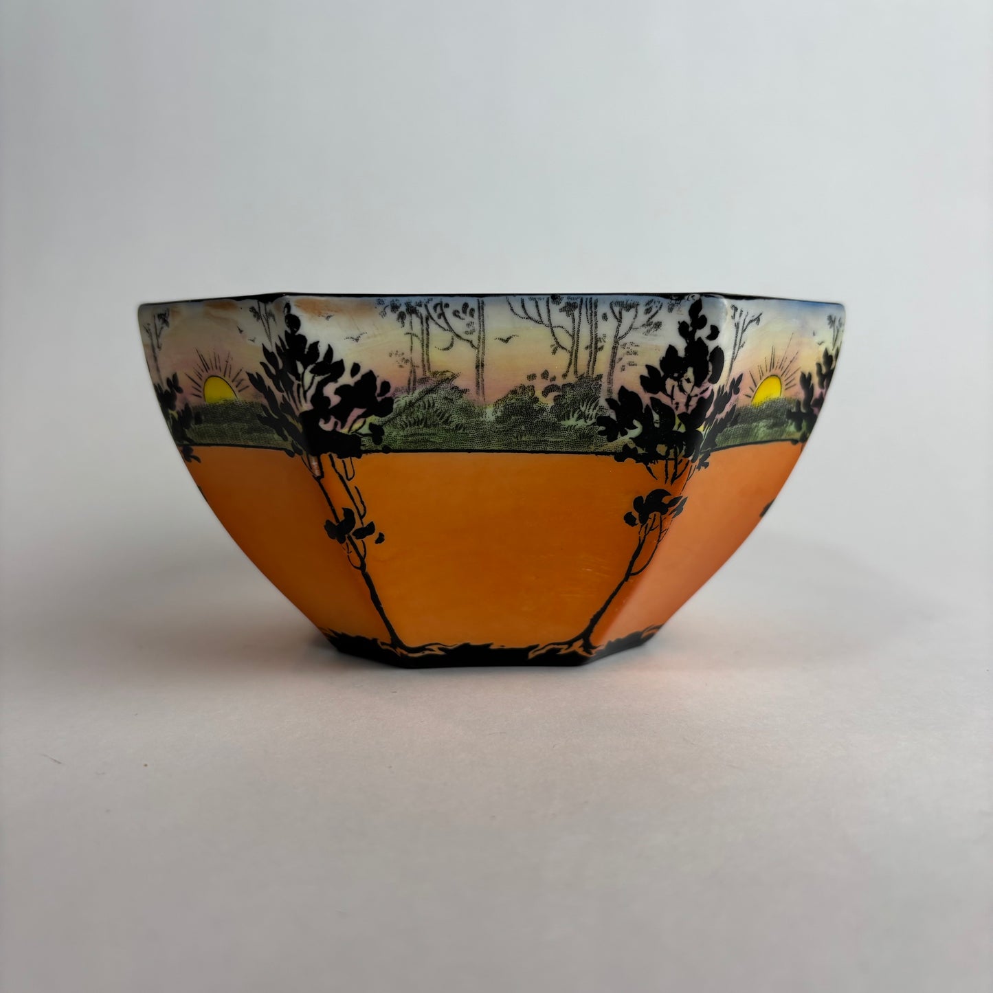 Shelley “Sunset & Trees” Sugar Bowl, Queen Anne Shape (c.1930s)