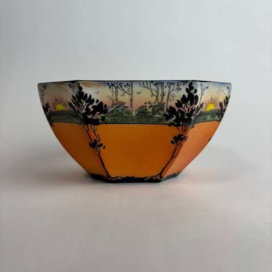 Shelley “Sunset & Trees” Sugar Bowl, Queen Anne Shape (c.1930s)