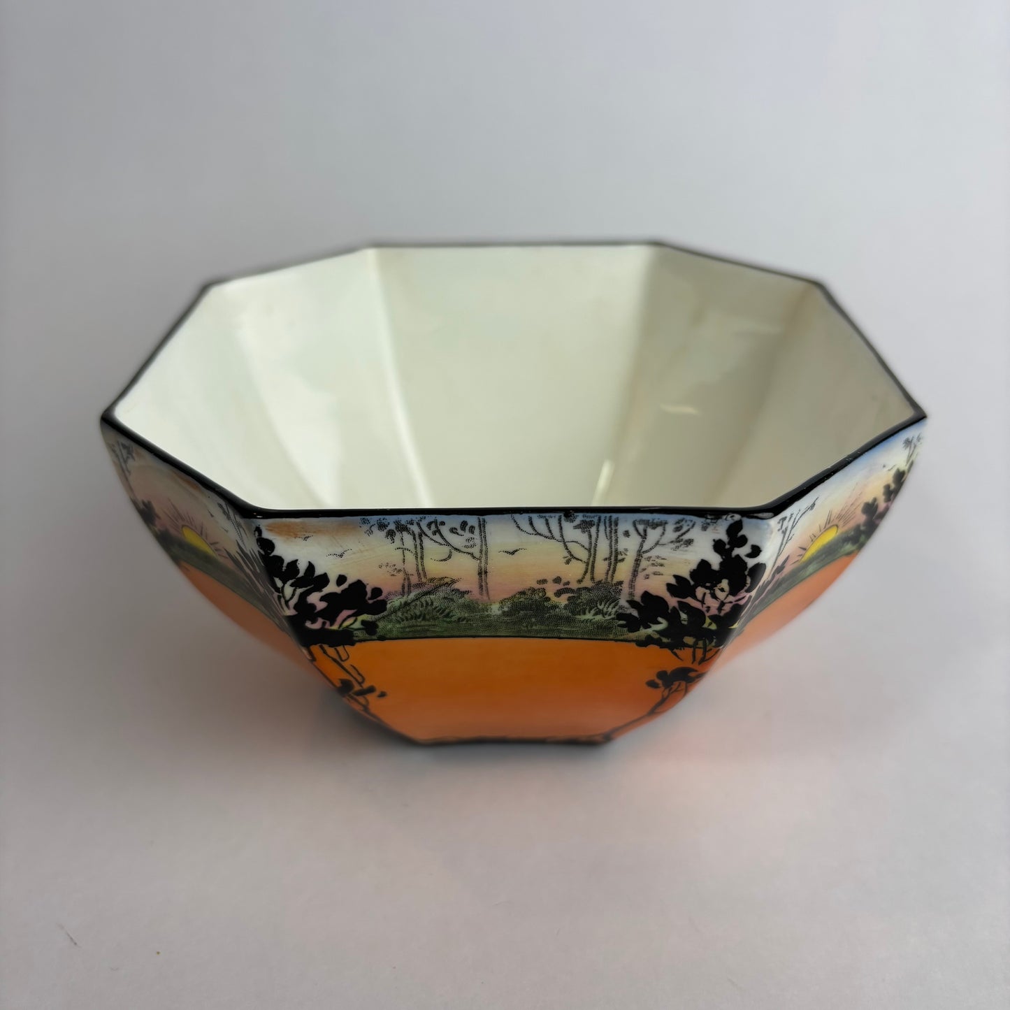 Shelley “Sunset & Trees” Sugar Bowl, Queen Anne Shape (c.1930s)