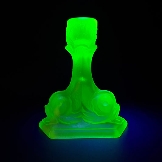 Jobling Frosted Uranium Dolphin Candleholder