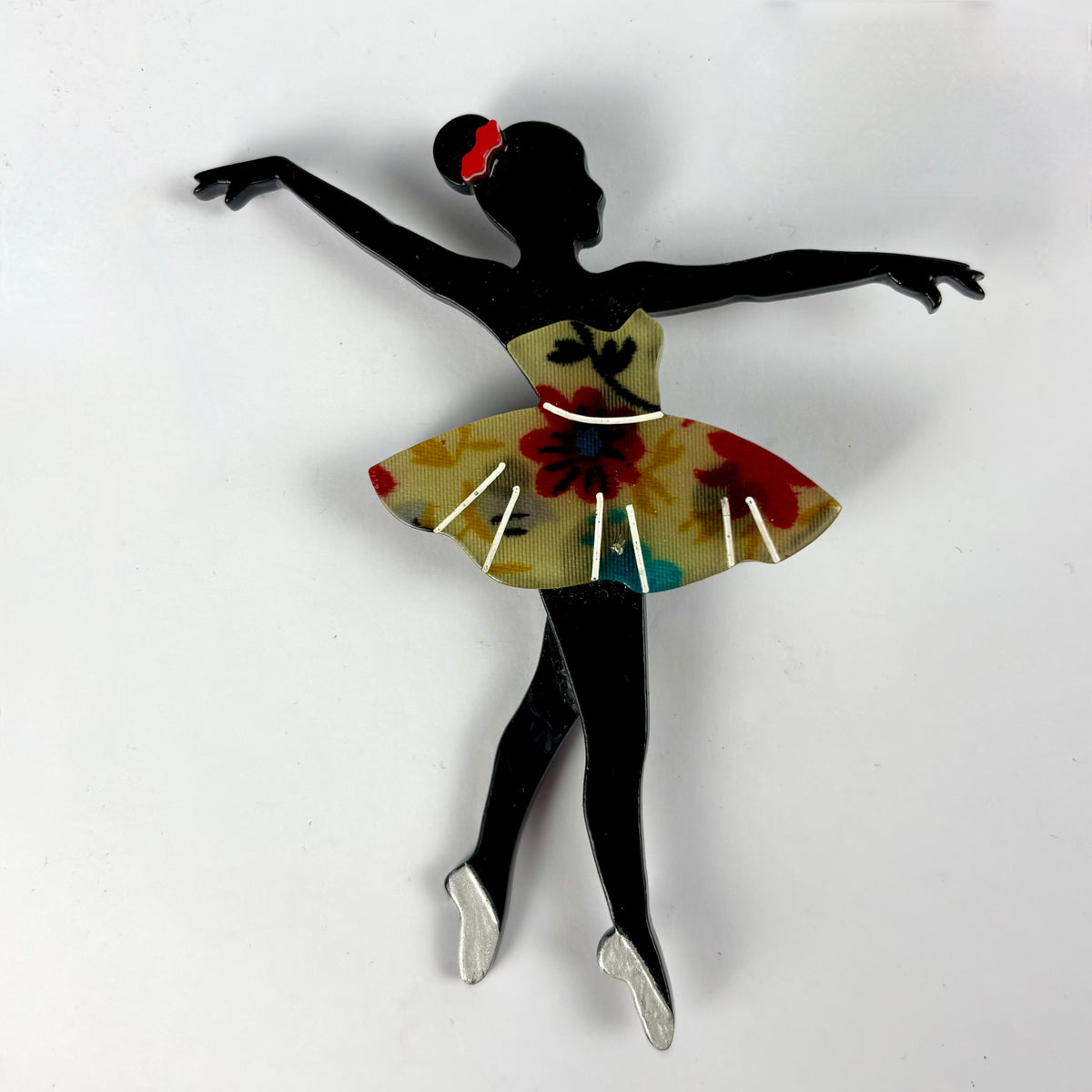 Erstwilder Ballerina Brooch with Floral Dress