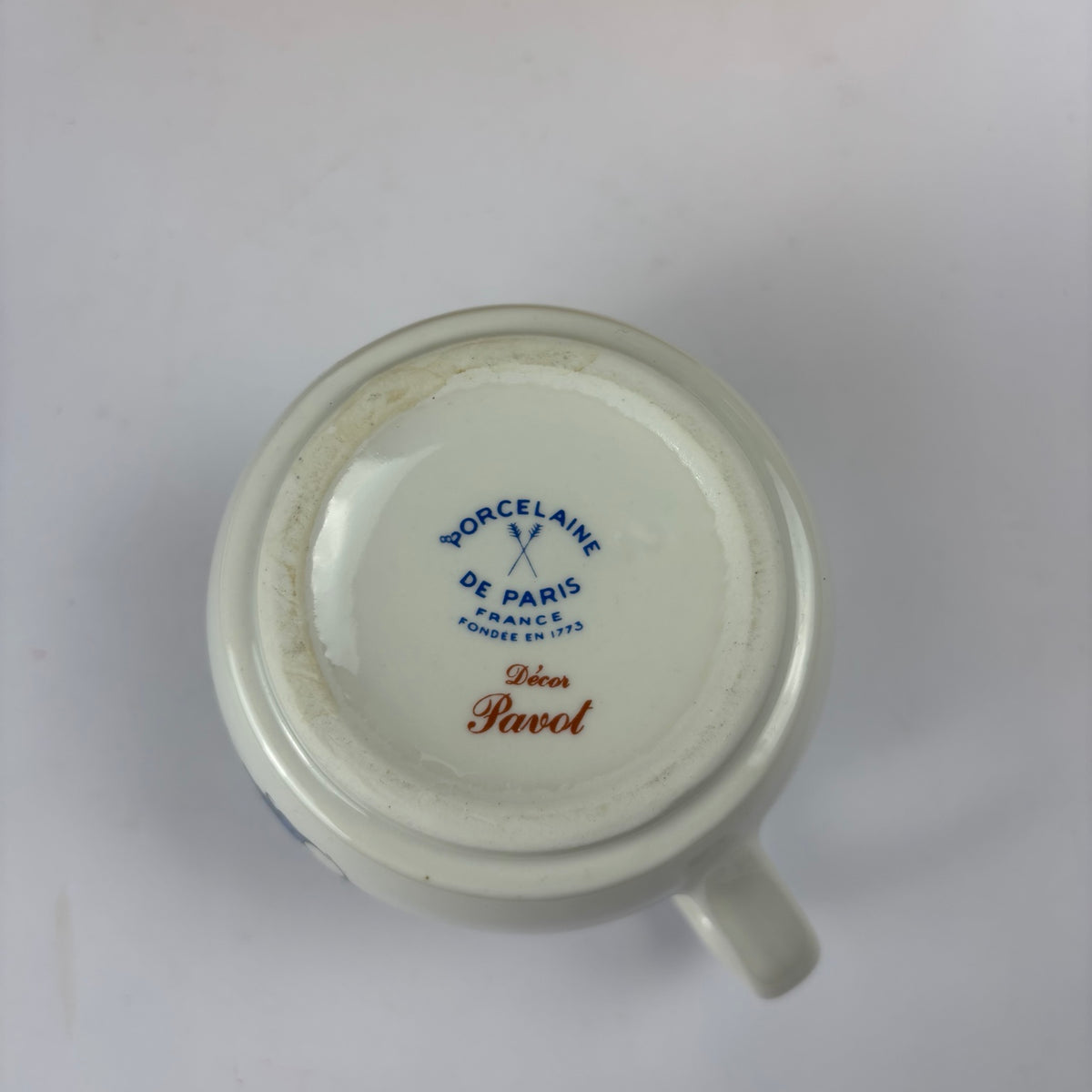 Porcelaine de Paris France Décor Pavot backstamp