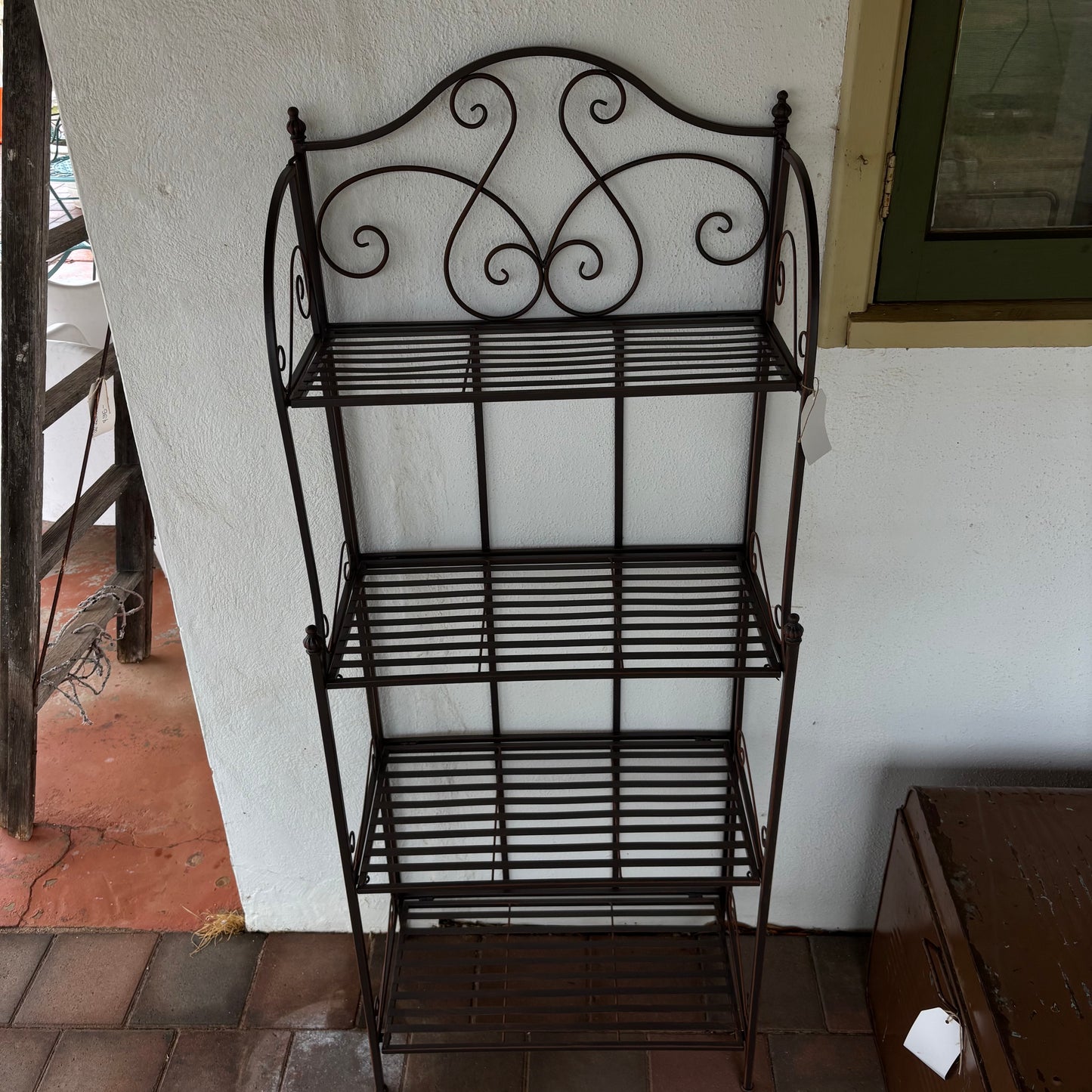 Vintage-Style Wrought Iron Bakers Rack / Plant Stand – 4 Tier – Reproduction