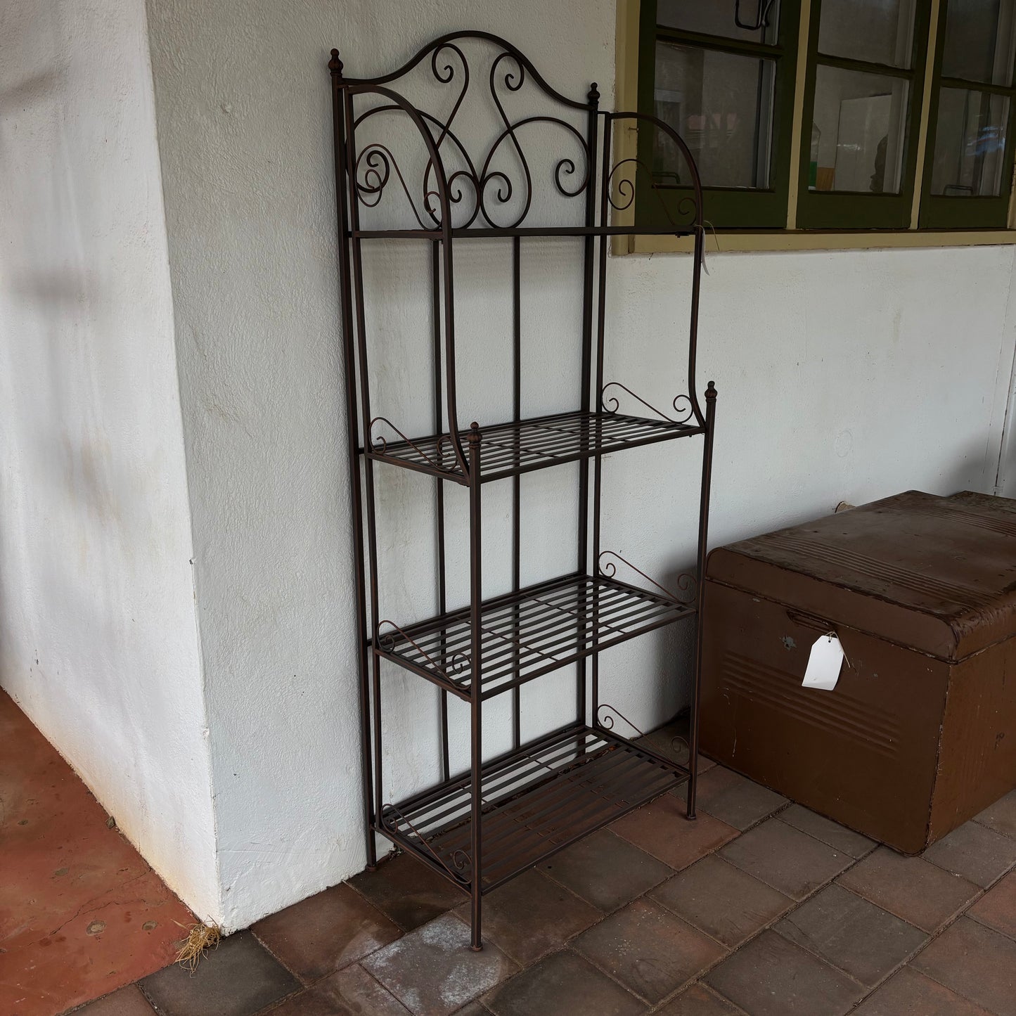 Vintage-Style Wrought Iron Bakers Rack / Plant Stand – 4 Tier – Reproduction