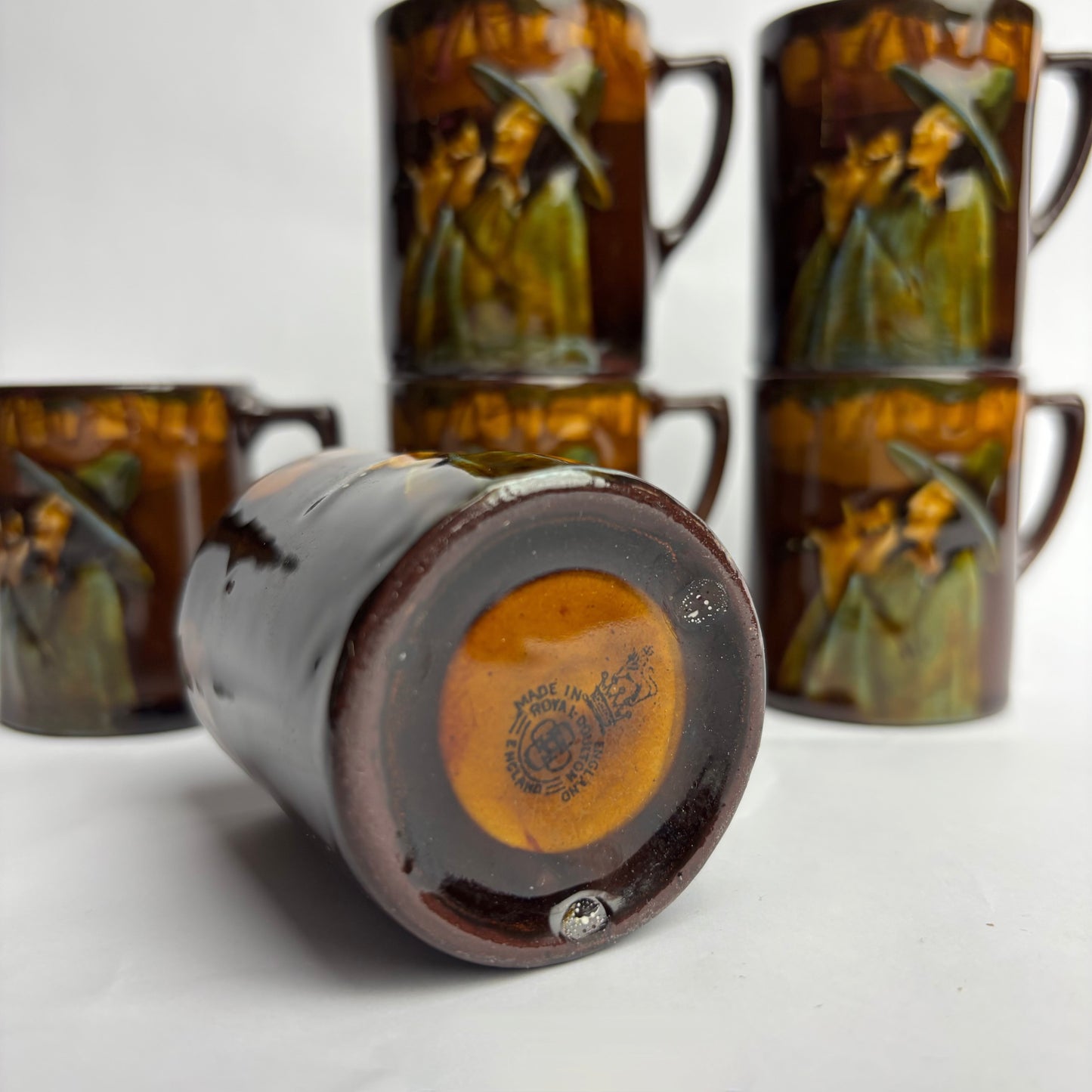 Rare Royal Doulton “Pied Piper” Coffee Set – Pot & 6 Cups | c.1930s