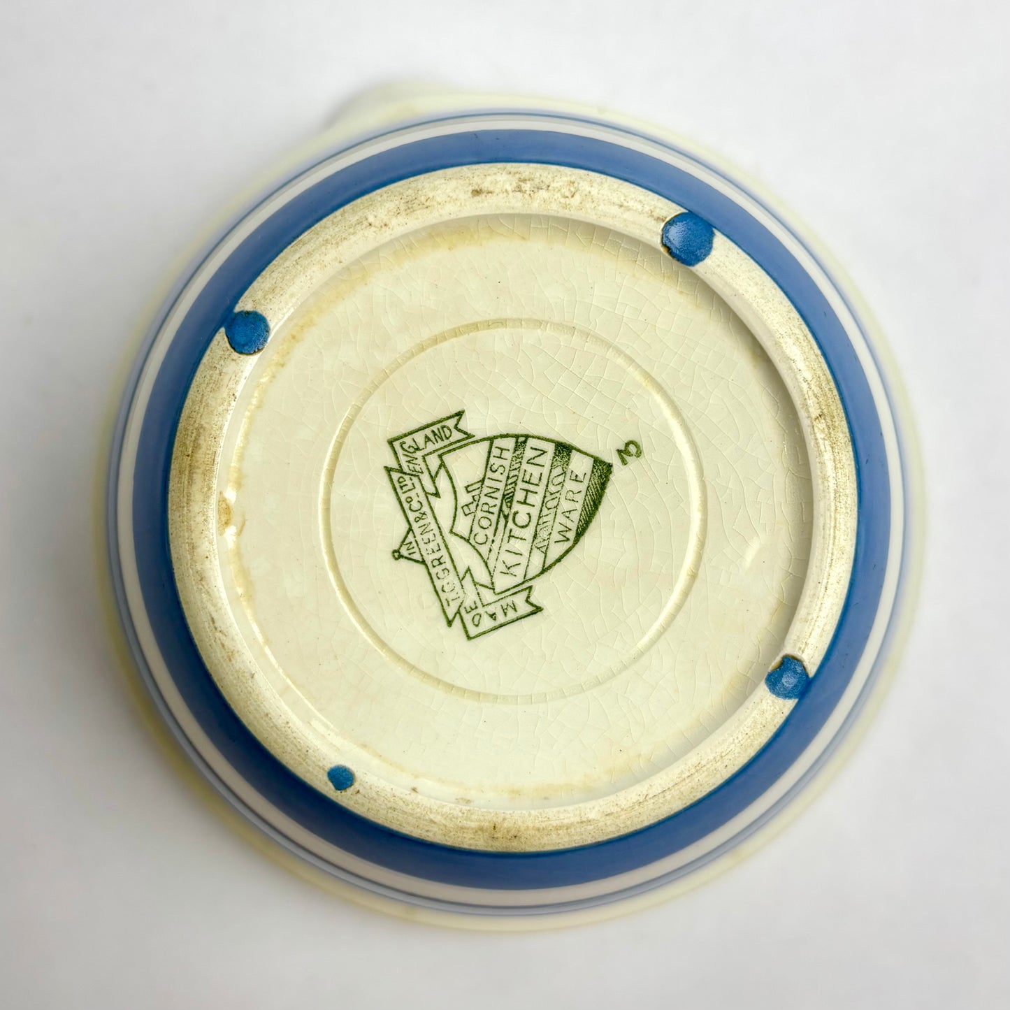 Cornishware Mixing Bowl 16 cm – Pre-1967 T.G. Green England