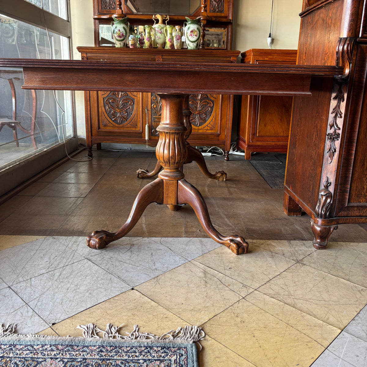 Chippendale Style Extension Dining Table & Eight Chairs