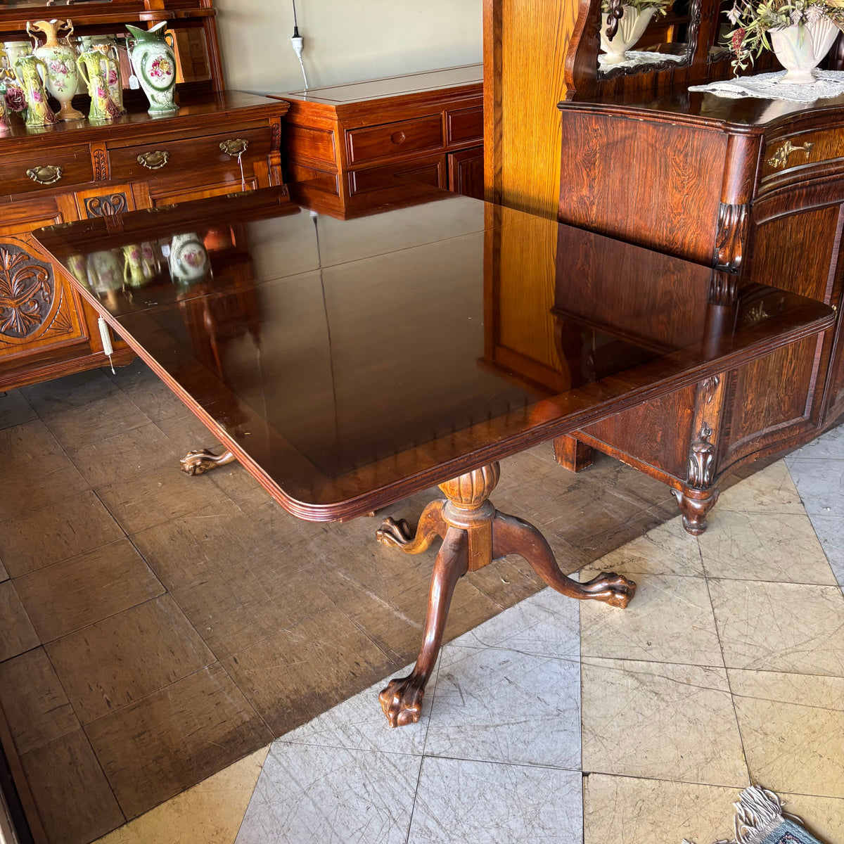 Chippendale style extension dining table