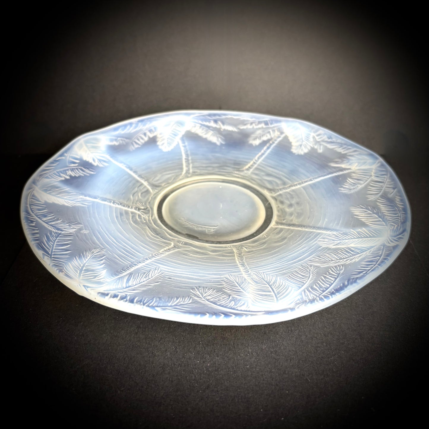 Opalescent Art Deco ‘Barolac’ Glass Dish by the Joseph Inwald Glass Works