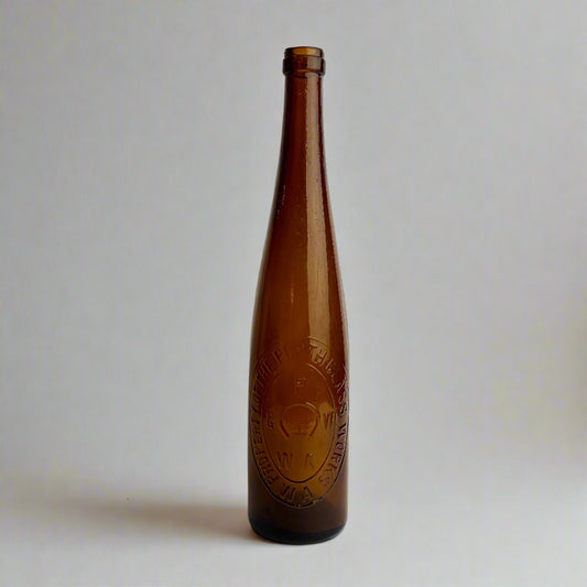 Perth Glass Works Hock-Shape Bottle – Amber, 26 oz (c.1915)