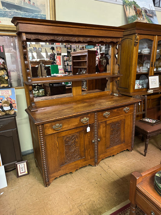 Victorian Oak Sideboard with Light Bulb Handles