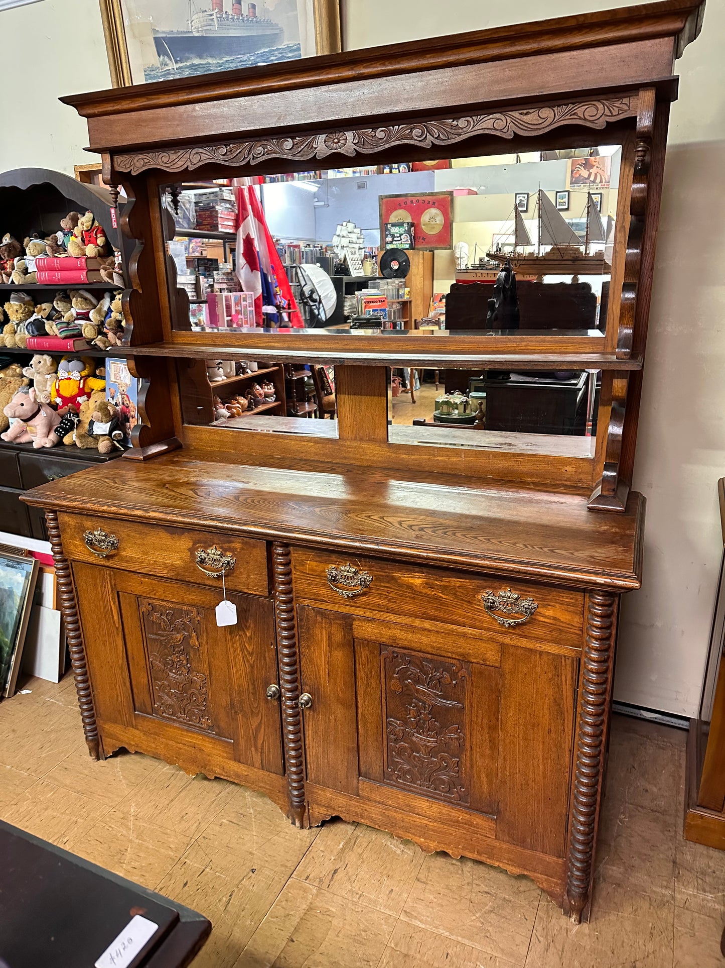 Victorian Oak Sideboard with Light Bulb Handles
