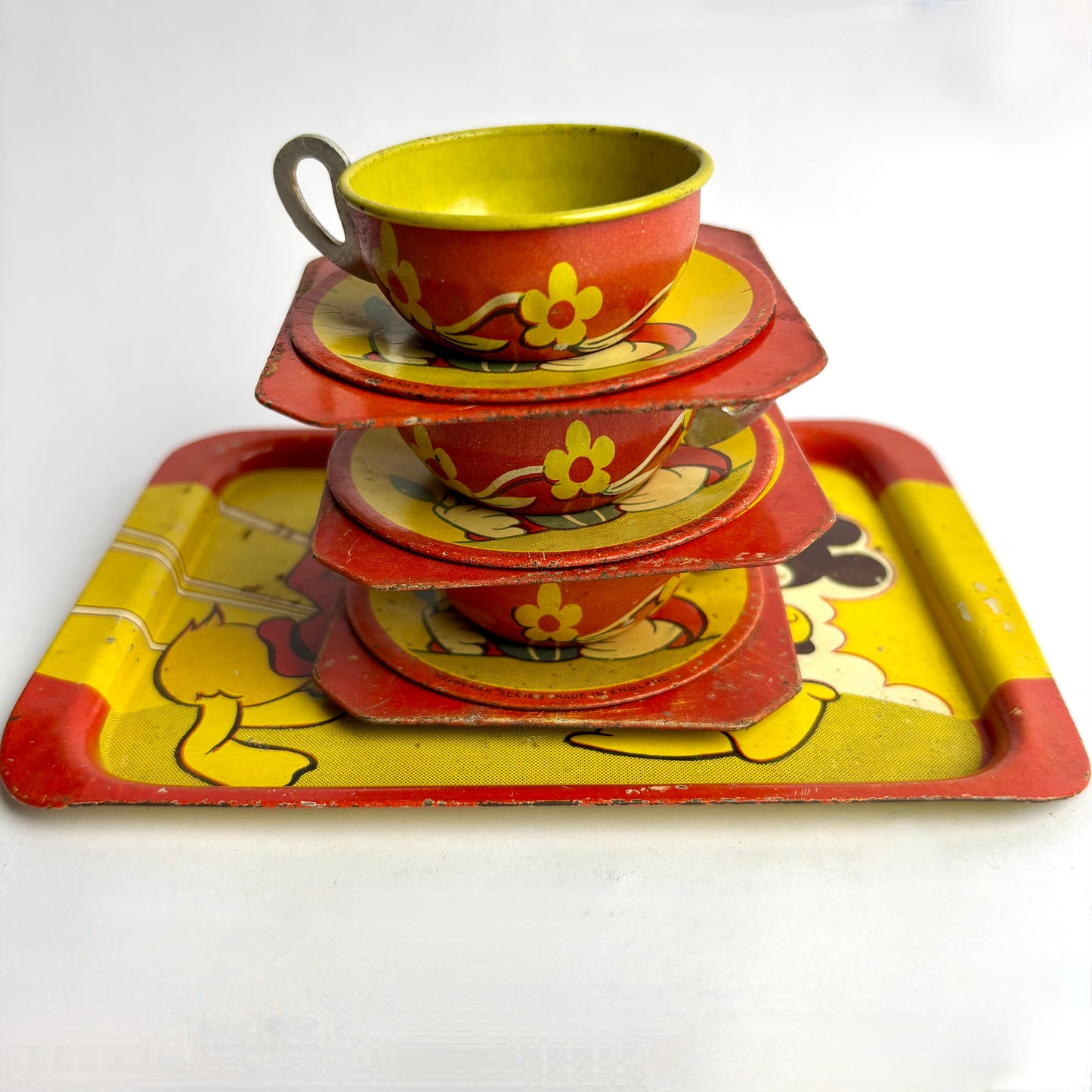Vintage “Happy Nak Series” Walt Disney Tin Tea Set (Made in England)