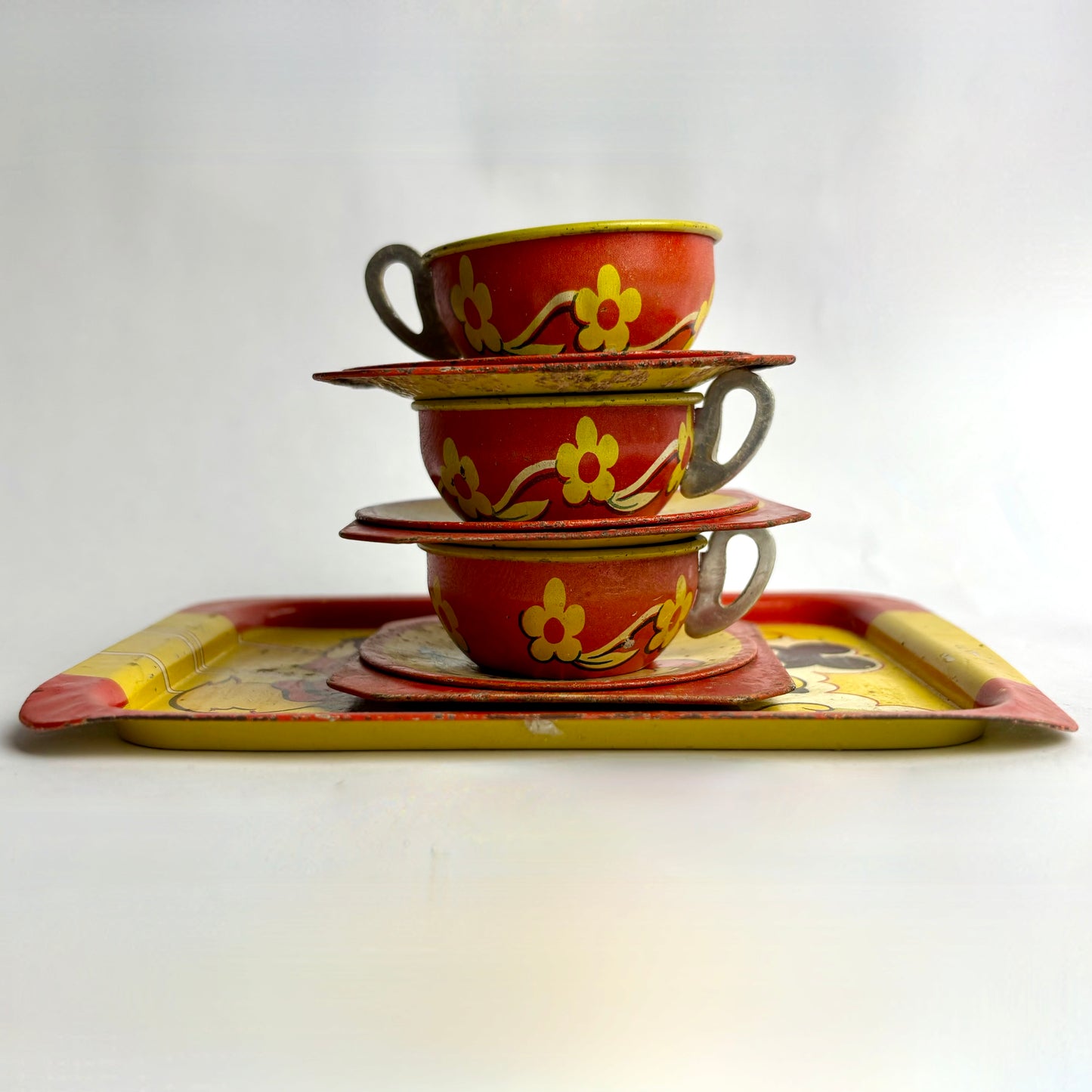 Vintage “Happy Nak Series” Walt Disney Tin Tea Set (Made in England)