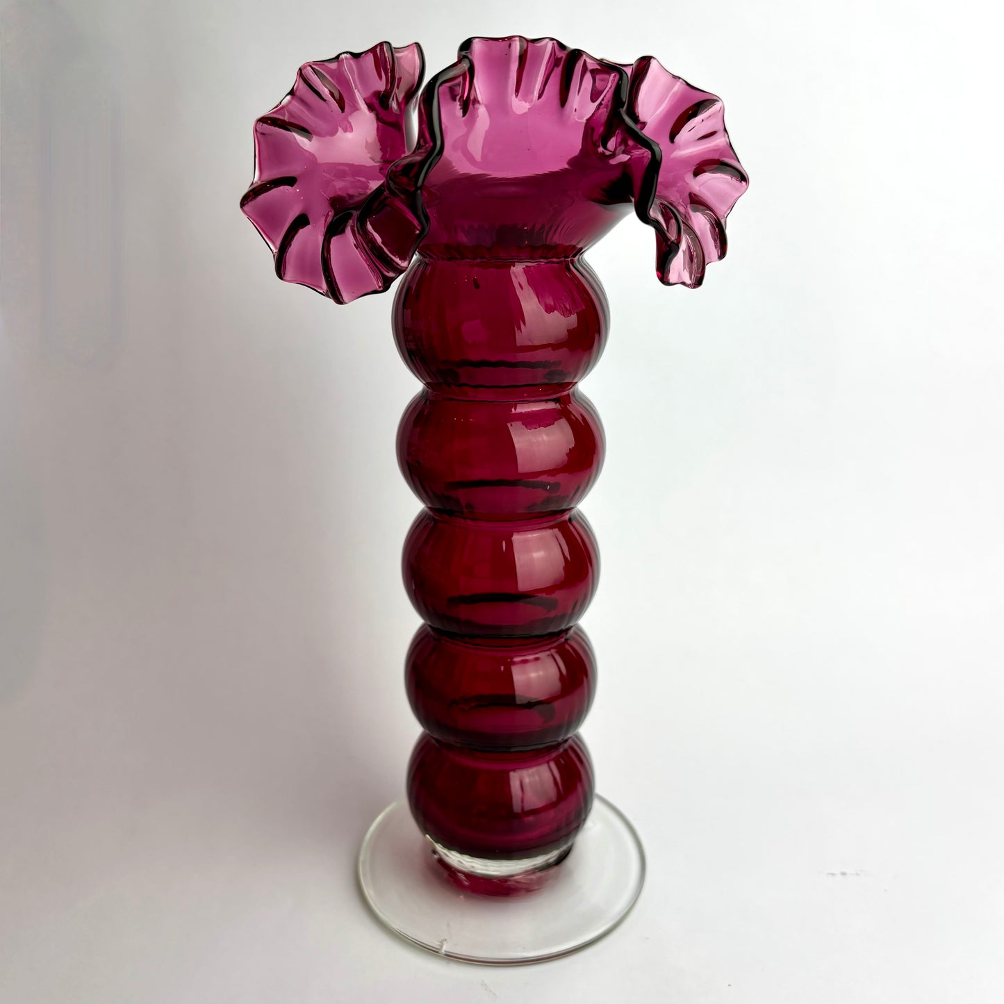 Victorian Cranberry Glass Tall Vase c.1890