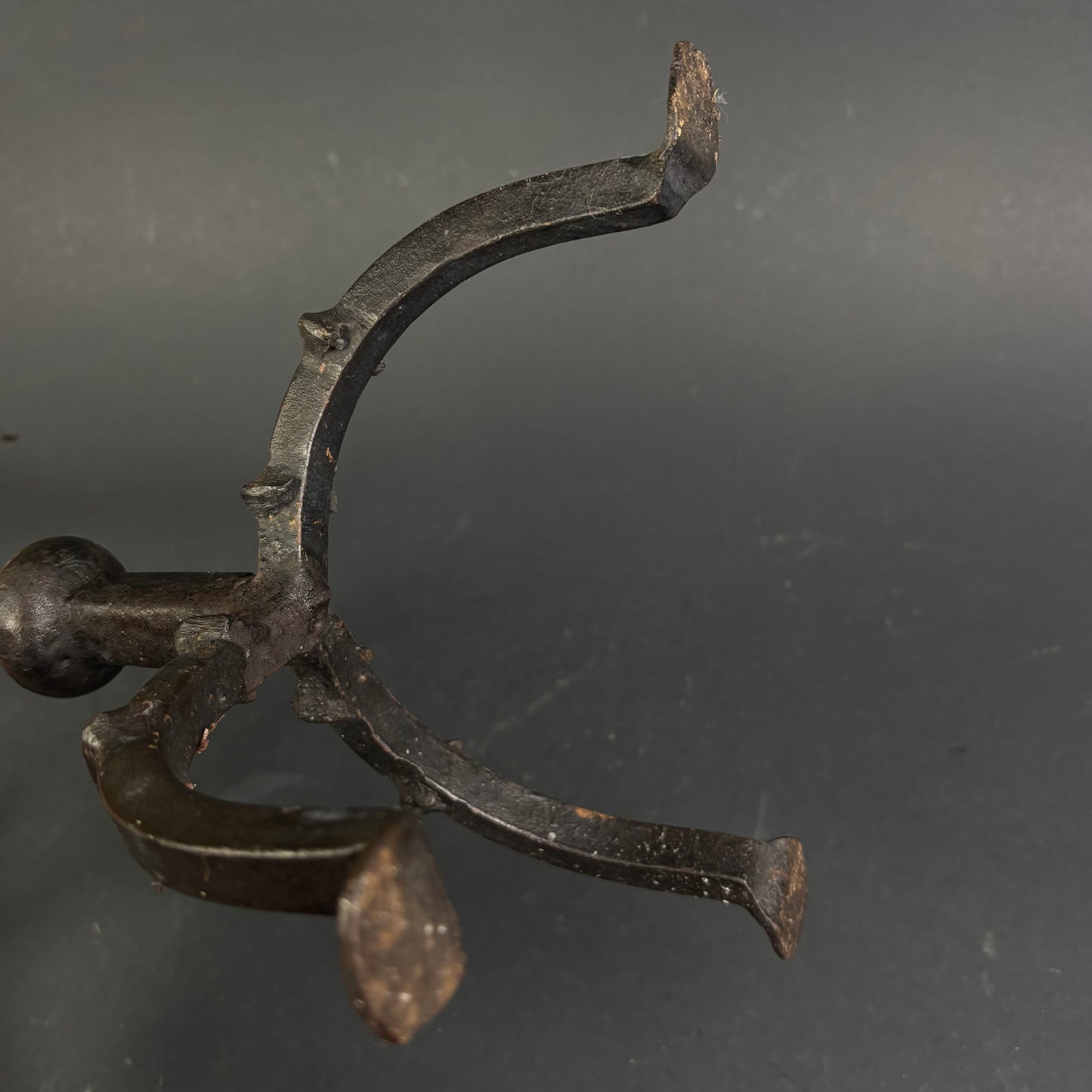 Antique Hand-Forged Wrought Iron Floor Candlesticks c.1800–1850 | Pair | 59cm