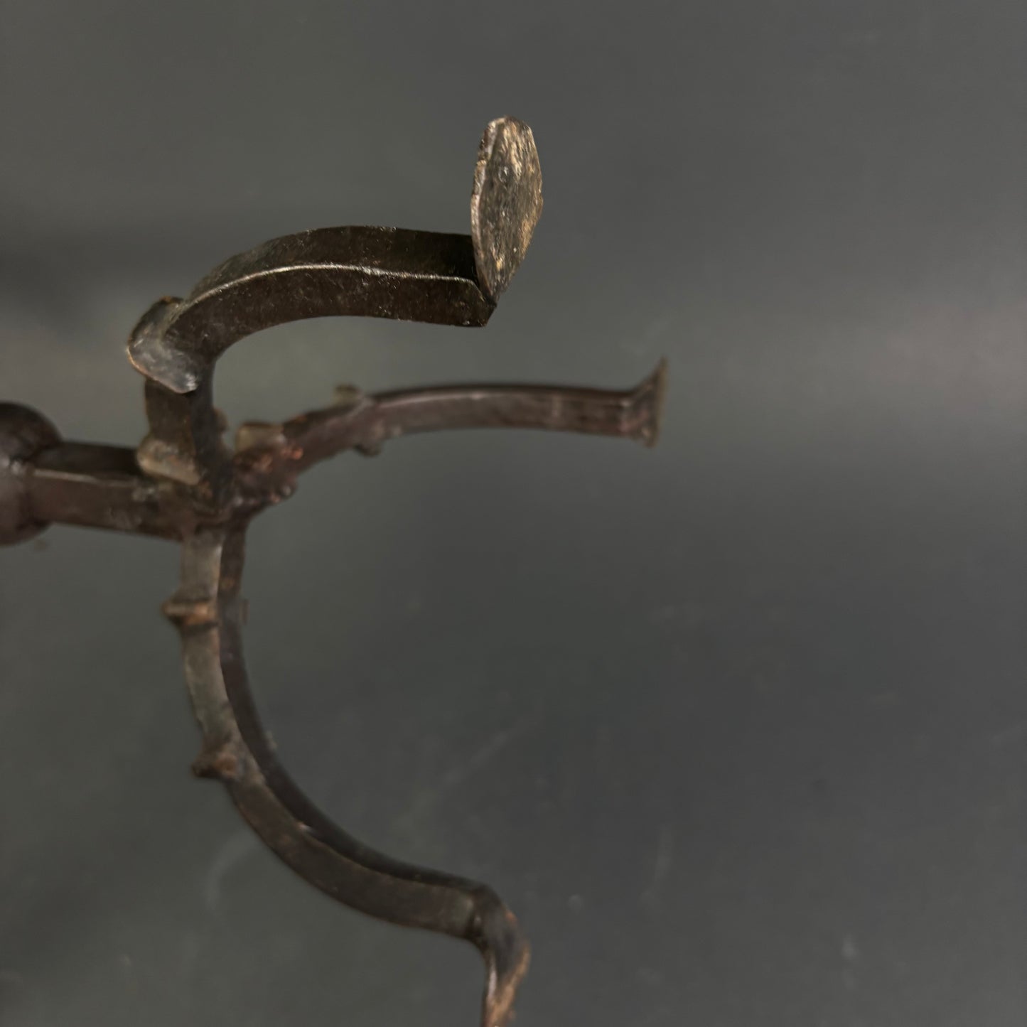 Antique Hand-Forged Wrought Iron Floor Candlesticks c.1800–1850 | Pair | 59cm