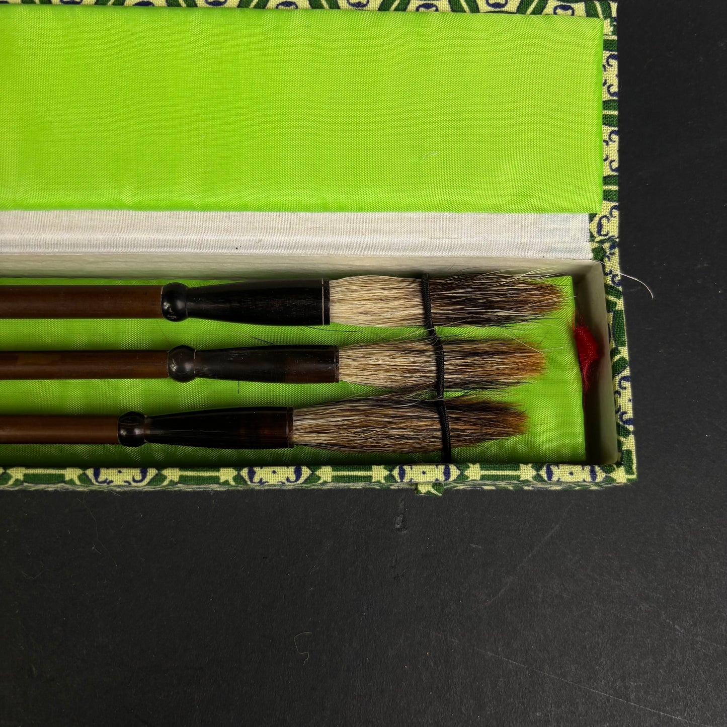 Chinese Calligraphy Brush Set in Silk Presentation Case – Set of Three