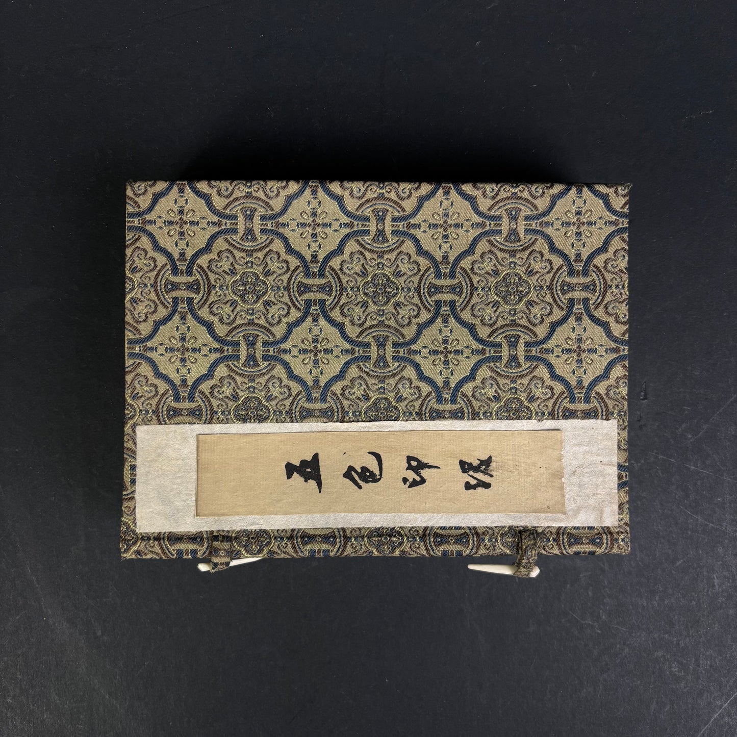 Antique Chinese Porcelain Ink Paste Box Set with Silk Presentation Case – Five Dragons