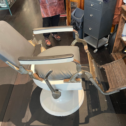 Pair of Vintage Raynor Hydraulic Barber Chairs – Fully Refurbished