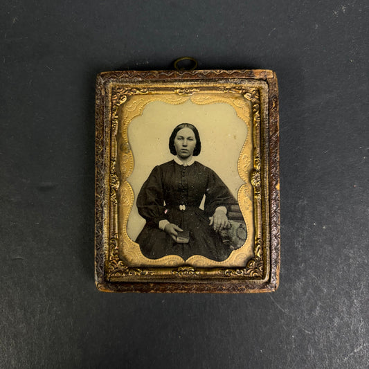 Victorian Ambrotype Portrait in Original Leather c.1860