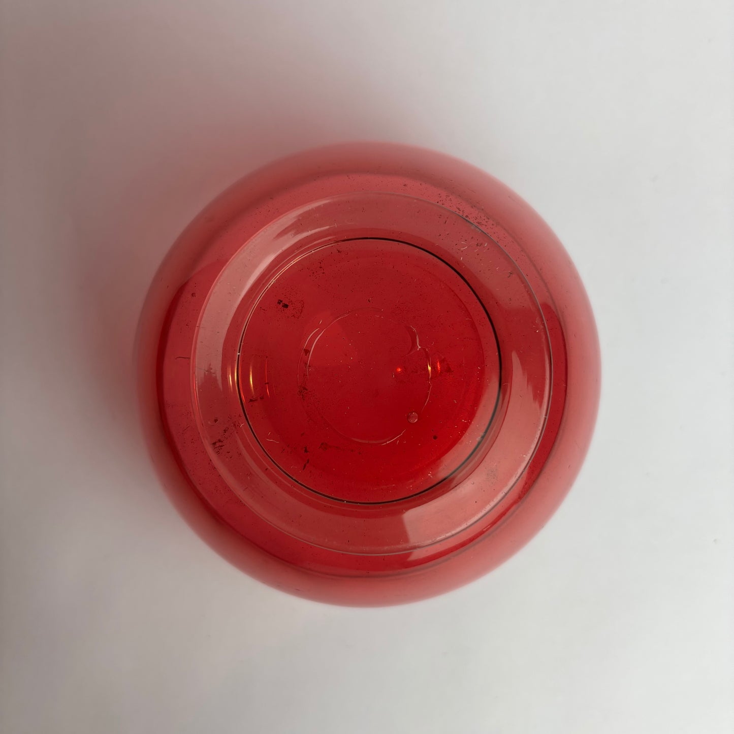 Victorian-Style Cranberry Glass Pedestal Bowl | Vintage Art Glass | 12cm